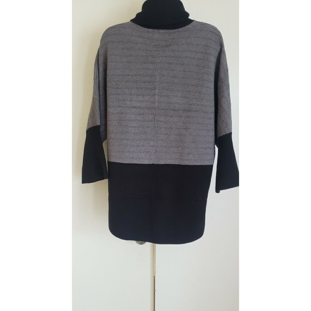 NWT ROMIMONA WOMEN'S BLACK GREY ZIPPER CLOSURE SWEATER TOP CARDIGAN SMALL - Picture 7 of 10